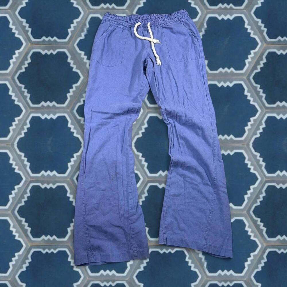Roxy blue linen pants in